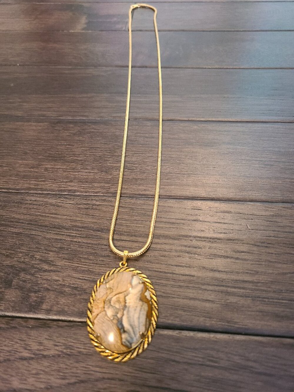 Vintage 1970s cabuchons charm and necklace